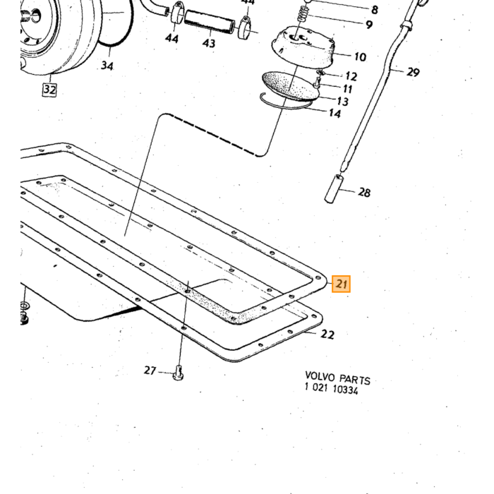 Volvo Ring kobber krumtaphus bundprop olie B18+B20+B30+B19+B21+B23+B200+B230 240 740 760 940 B16 sidste typer efter motornummer 70562 Volvo varenummer 18818