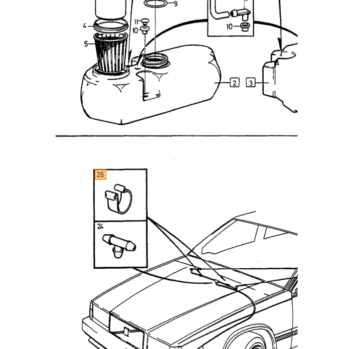 Volvo holder Holder forrudevasker Amazon P1800 PV 940 850 960 760 740 Volvo varenummer 191404