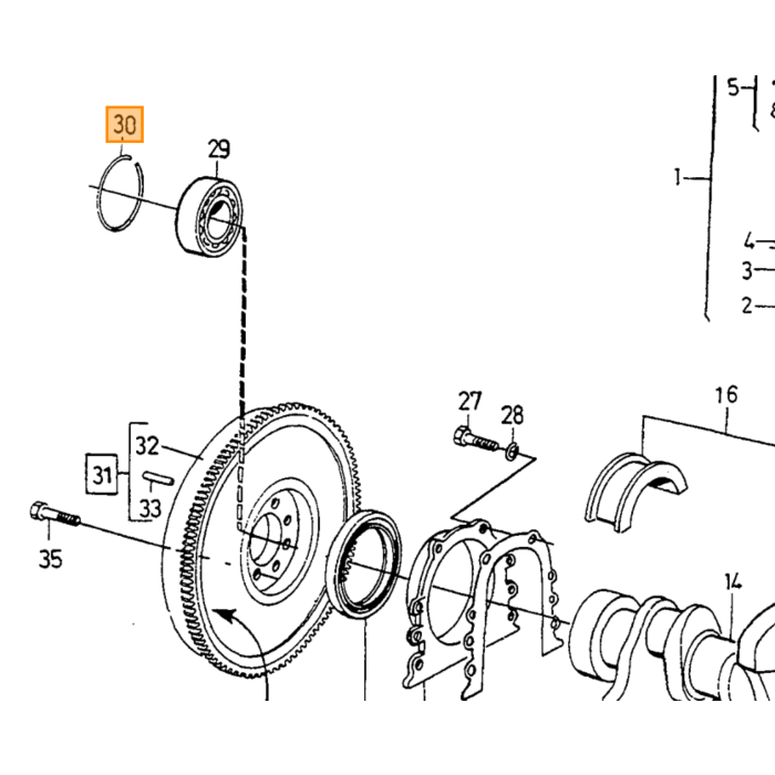 Volvo Øvre leje låsering B18+B20+B30 PV544+Duett+Amazon+1800+140 Volvo varenummer 191848