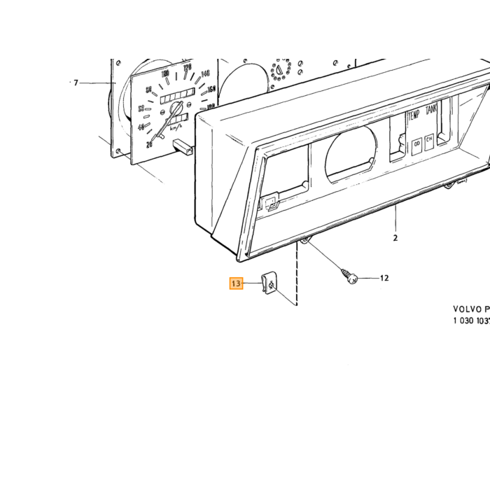 Volvo Speednut-grill + blinklys Amazon til montering med parker-krydsskrue Volvo varenummer 192557