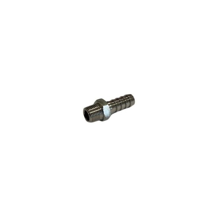 Volvo Benzinpumpe Brændstofpumpe B18 -1964 slangenippel 6MM karburatorside for tilslutning af gummi brændstofslange Volvo varenummer 2340081