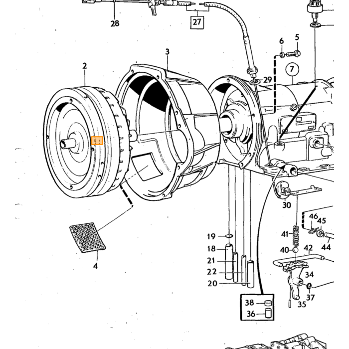 Volvo pakning BW35 gearstang til automatgearkasse (17,5 mm diameter udad) Volvo varenummer 235511
