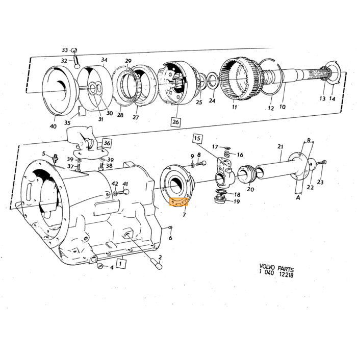 Volvo pakning BW35 gearstang til automatgearkasse (17,5 mm diameter udad) Volvo varenummer 235511