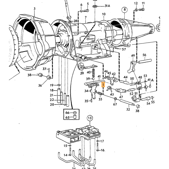 Volvo Kickdown-kabel BW35 Amazon+P1800+140 Volvo varenummer 235985