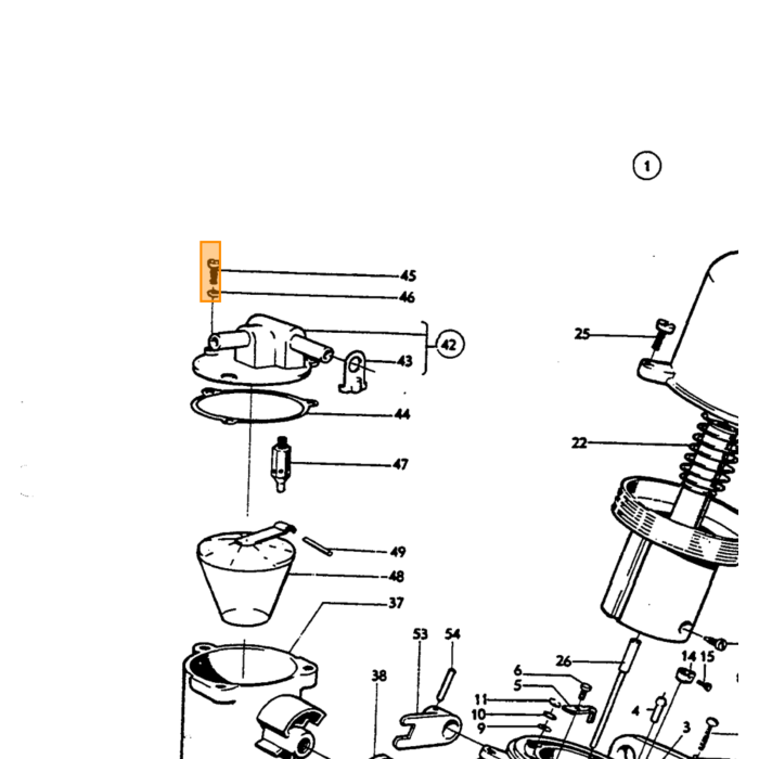 Volvo Fjederreturfjeder til SU karburator HS6 B18+B20B til rund gasspjældsaksel Volvo varenummer 237337