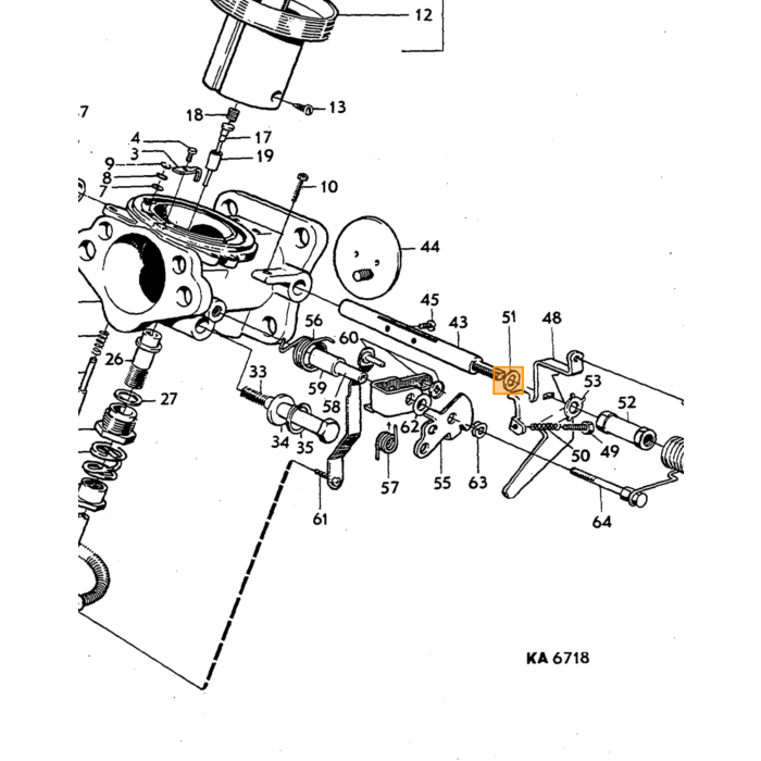 Volvo Fjeder til dysenål SU HS6 karburator B20B nr. 237418+237419 B19+B21 237660 237703 237704 237705 Volvo varenummer 237405