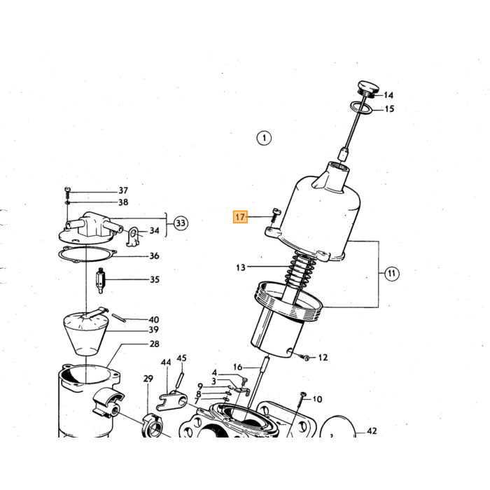 Volvo Dyseventil SU HS6 B20A CUD1107 BAH karburator 237451 Volvo varenummer 237452