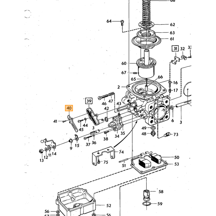 Volvo Dæksel temperaturkompensation Stromberg karburator B30+B20+B19+B21+B23 140 145 164 Amazon C202 C303 P 210 Duett Volvo varenummer 237573