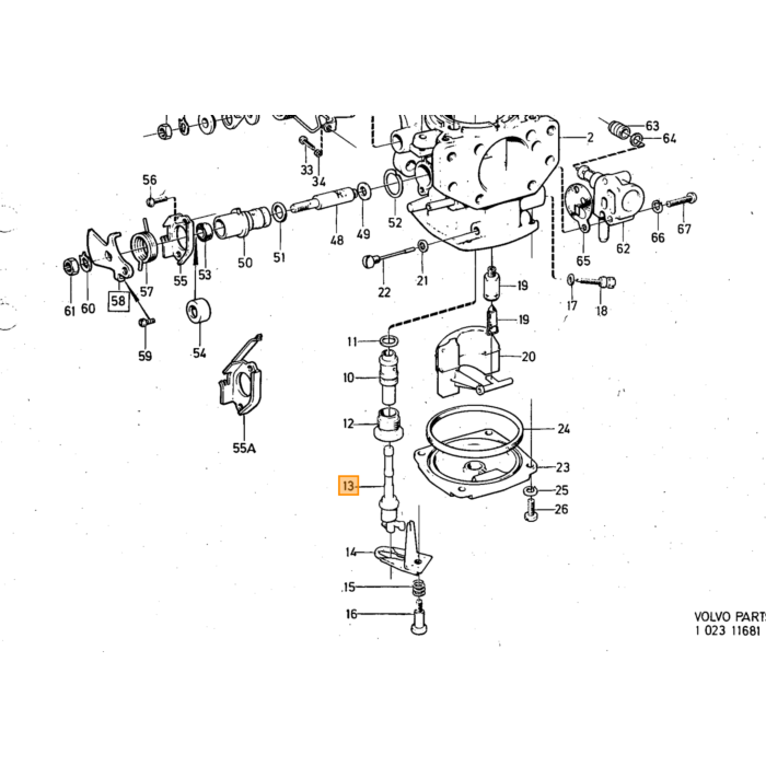 Volvo Jetpipe SU HIF6 B20 hvid (forreste karburator) Volvo varenummer 237592