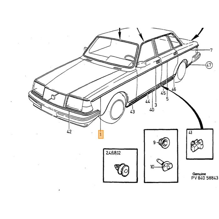 Volvo ledningsnet 145 karosseri ikke længere tilgængeligt Volvo varenummer 2402