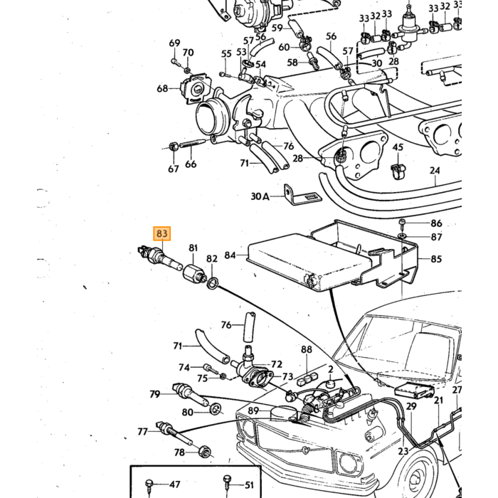 Volvo Temperatur-tidstransmitterføler B20=30EF se nummer 462632 0280 130 014 Volvo varenummer 243130