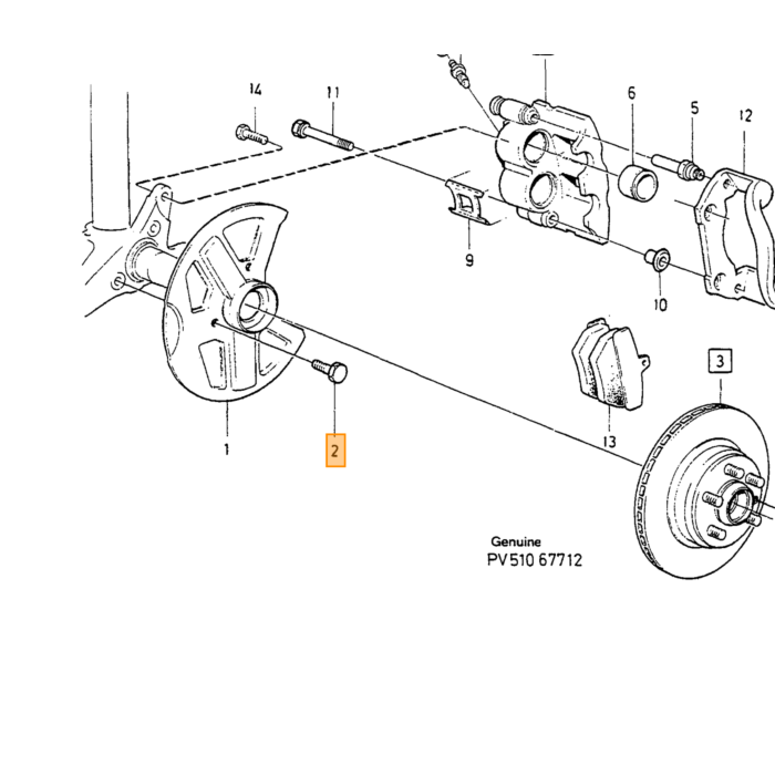 Volvo Bremseskive til 740+760+780+940+960 14 tommer girling + nav 262,5 mm (ventileret) + nav (1329635) (135915 760 740 Volvo varenummer 270876