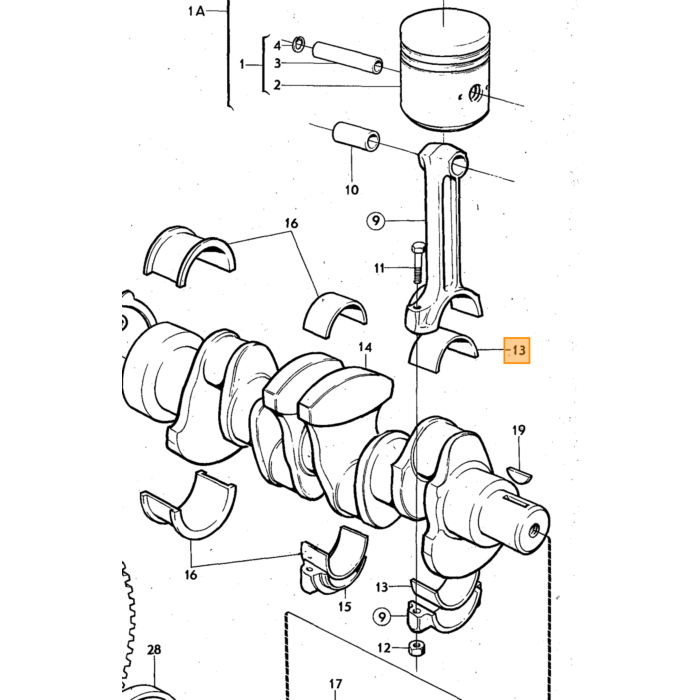 Volvo Lejesæt plejlstang B18 + B20 standard STD 26mm br 140 145 Amazon 121 Amazon 122 S Amazon 220 C202 C303 P1800 P1800 EP 1800 ES P 210 Duett PV544 Volvo varenummer 271051