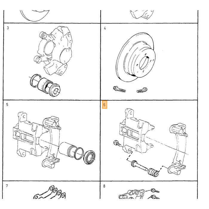 Volvo Bremsekaliber Styrebolte Reparationssæt Volvo 340 - 360 - 440 - 460 - 480 - 740 - 760 - 780 - 940 - 960 - 850 - V70 - S70 bag Volvo varenummer 271108
