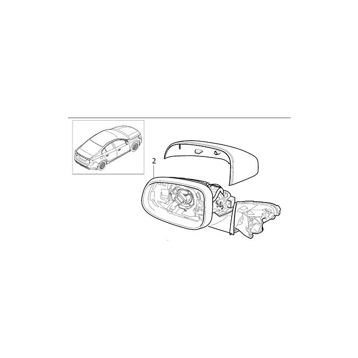 Volvo Spiegelglas links Volvo C. nr 30716479