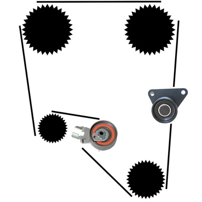 Distributieriemset VOLVO S60 S80 C70 V50 V70 V40 S40 S70 C30 V60 Xc70 Xc90 2.0 2.3 2.4 2.5 met en zonder turbo incl waterpomp spanrollen en pakking 21430028 