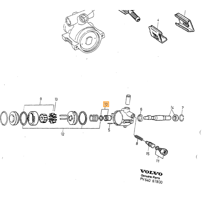 Volvo servostyringspumpe pakningssæt inkl. pakninger til pumpe 1359652 940 240 740 960 Volvo varenummer 3342651