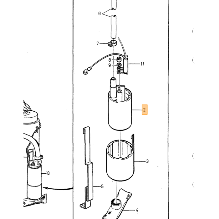 Volvo Benzinpumpe Brændstofpumpe Primær 240+260+740+760+940+960 1984-1990 1389721 (i tank) 760 740 240 260 Volvo varenummer 3507436