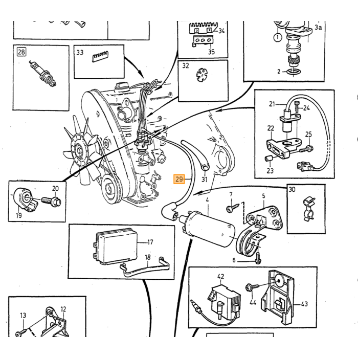 Volvo Beslagsensor Krumtapsføler TDP-sensor B230 240 260 740 760 780 940 S90 V90 Volvo varenummer 3507510