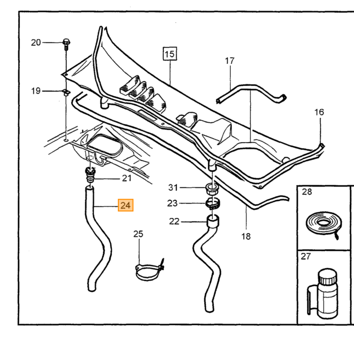 Volvo SPACER bagrude Volvo 850 5-dørs Volvo V70 (-2000) Volvo V70 XC (-2000) under Volvo varenummer 3512606