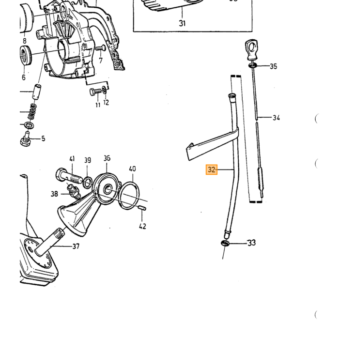 Volvo Pakning krumtaphus 200/700/900 B27-28-B280 Volvo varenummer 3514109