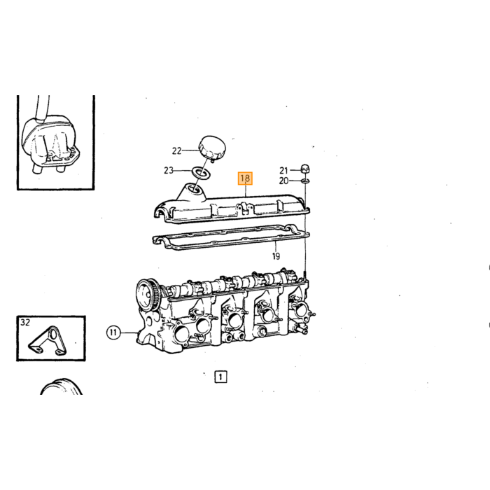 Volvo Ventildæksel Sort B200 B230 240 245 740 760 940 960 780 Volvo varenummer 3514361