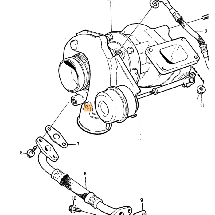 Volvo Trykledning turbo Mitsubishi 740 940 760 960 Volvo varenummer 3514532