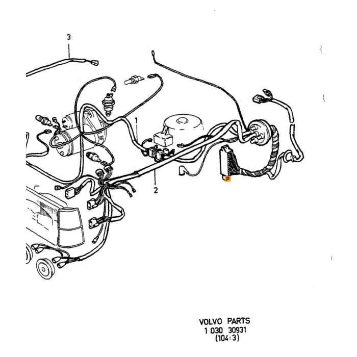 Volvo ledningsnet venstre Volvo varenummer 3515402