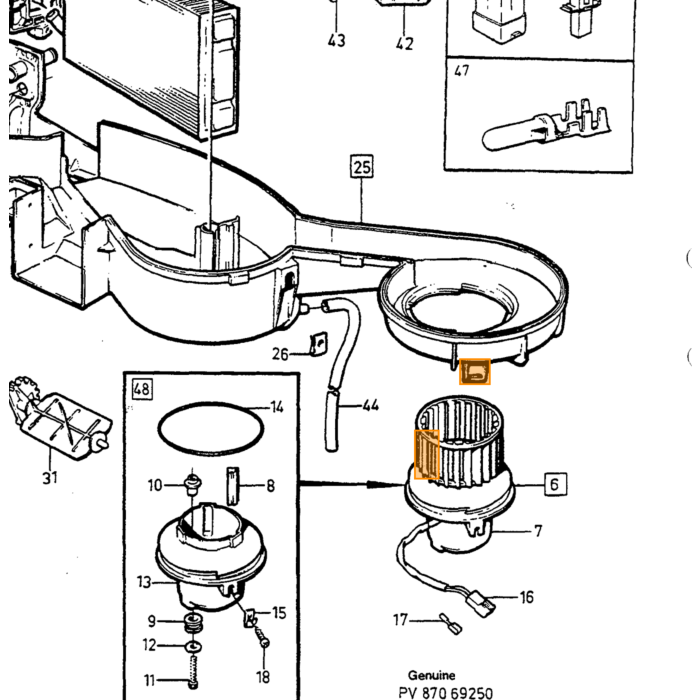 Volvo varmemodstand 740/760 (erstatter gammel type 4-benet ekstra ledningsnet kræves (9139700) til gammel type modstand 1391789 Volvo varenummer 3522313