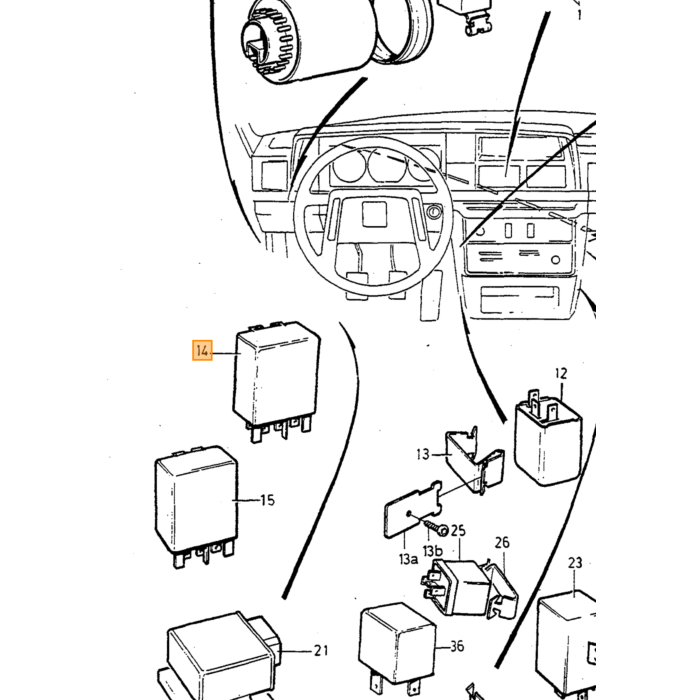 Volvo Relæ viskerinterval 240+260+740+760+780+940 sort 1235067 6849780 240 780 se 6849780 Volvo varenummer 3523610