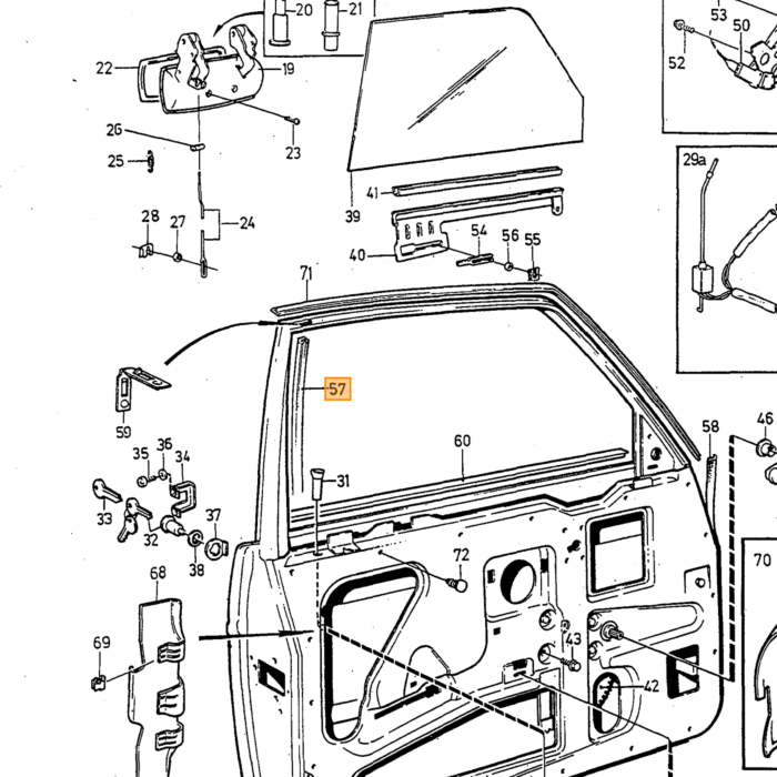 Volvo Vinduesløjfe 240+260 Fordør 244 245 1255935 1203969 Volvo varenummer 3526387