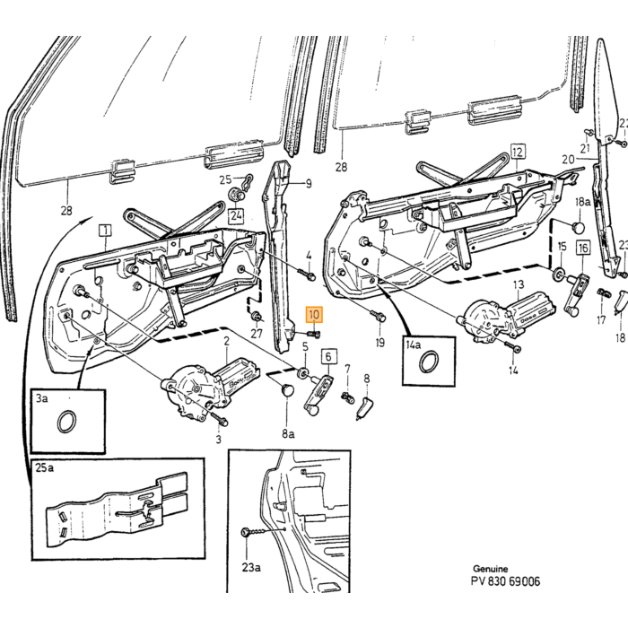 Volvo pakning gummi bagklap håndtag 850 940 940 SE 960 S90 4DRS. 4DRS. 940. 960 S90 Volvo varenummer 3528839