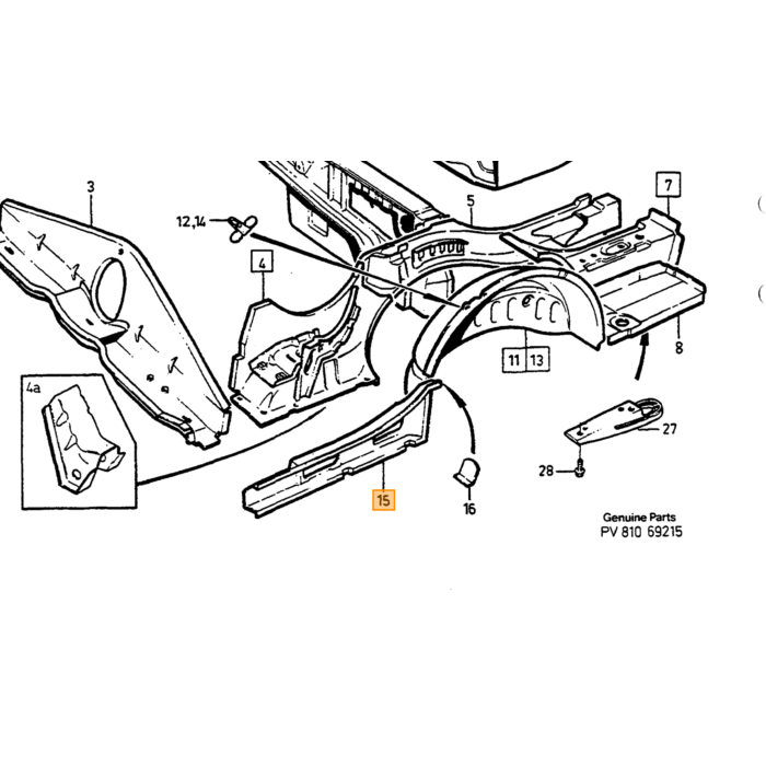 Volvo torsionsboks venstre Volvo varenummer 3536945