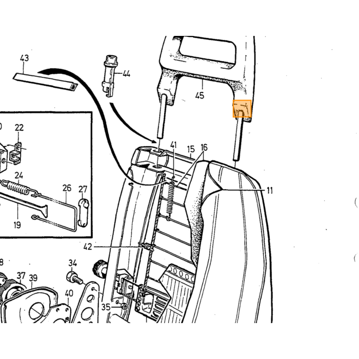Volvo Sædefyld Skum 240 242 244 245 Sædeskum Gummifyld 1976-1993 Volvo Varenummer 3540740