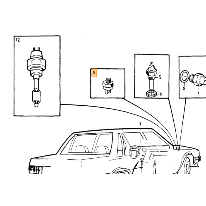 Volvo Bremselyskontakt AmazonB20+140+164+240+260+740+850+940+S90+V90(679364) Saab 99340-360 240 V70 940 S90 164 850 140 V90 Xc70 Volvo varenummer 3544691