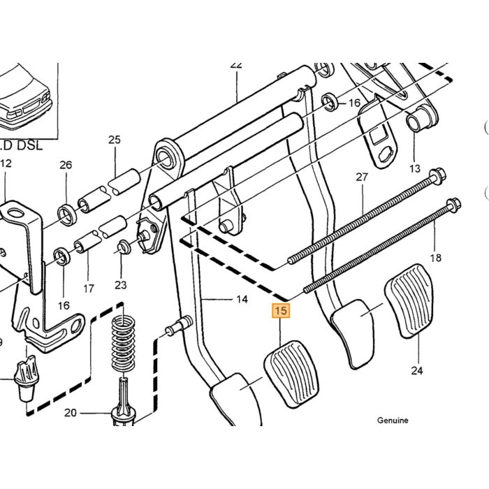 Volvo bremsepedal Volvo varenr. 3546115