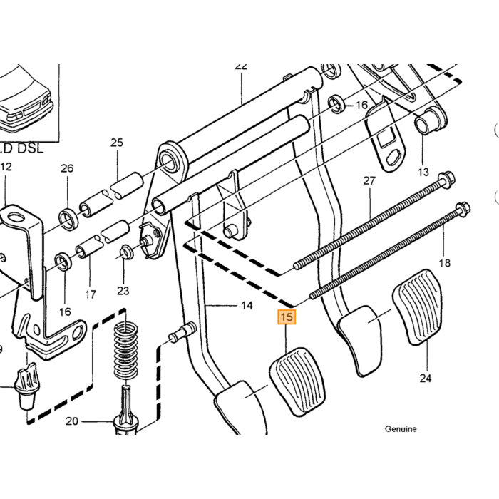 Volvo bremsepedal Volvo varenr. 3546115