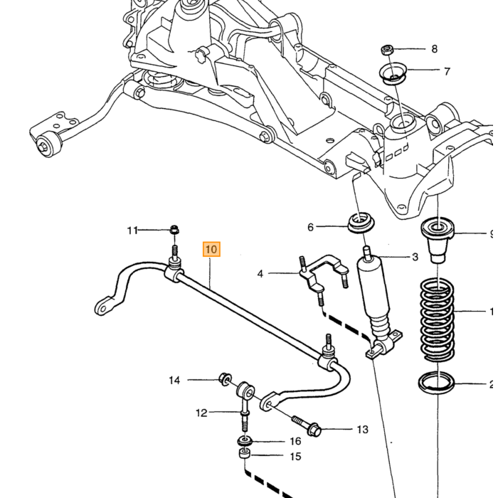 Volvo Fjederophæng Fjederkappe Bag 2WD uden Nivomat Volvo 850 - S70 - V70 - C70 Volvo varenummer 3546435