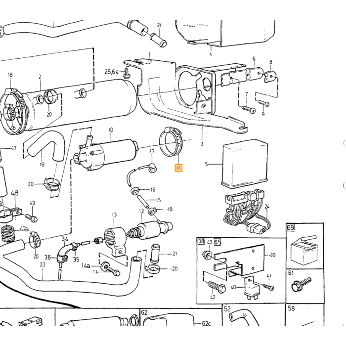 Volvo Vandpumpe uafhængig bilvarmer Volvo 400 850 900 C70 (-2005) S70 V70 (-2000) S90 V90 (-1998) elektrisk Volvo varenummer 3714657