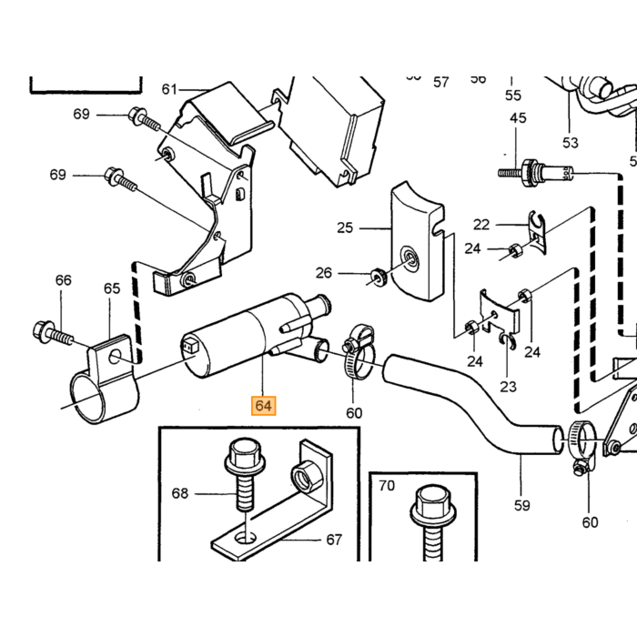Volvo Vandpumpe Parkeringsvarmer Volvo S60 - V70 - XC70 - S80 - XC90 Volvo varenummer 3729530