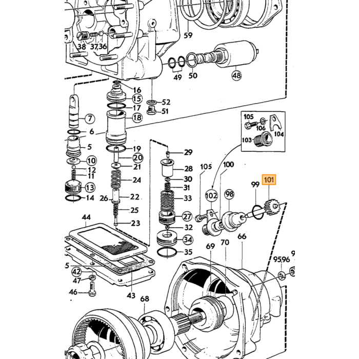 Volvo Speedometergear Amazon P1800ES M410 +240 M41+M46+M47 M40 20 tænder Sort (til yderdiameter) Diameter 23 MM Type J Volvo varenummer 380753
