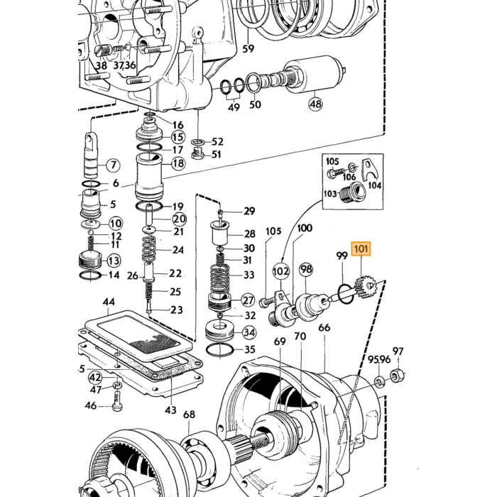 Volvo Speedometer gear 140+164+240+260 18 tænder M40+M41 Overdrive Volvo varenummer 380754
