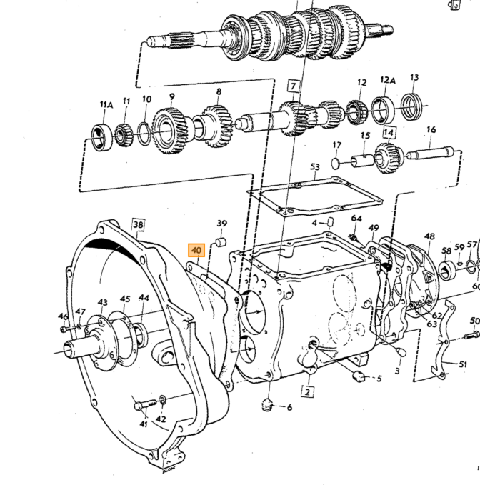 Volvo Gearkasse Koblings-Kasse Pakning M400+M410 1800+164 Volvo varenummer 381051