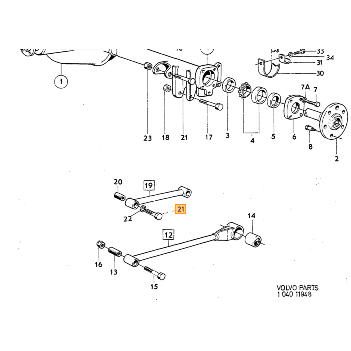 Volvo akseldifferentiale Dana 30 Amazon 140+164+740+940 1966-1993 10 bolte Volvo varenummer 384201