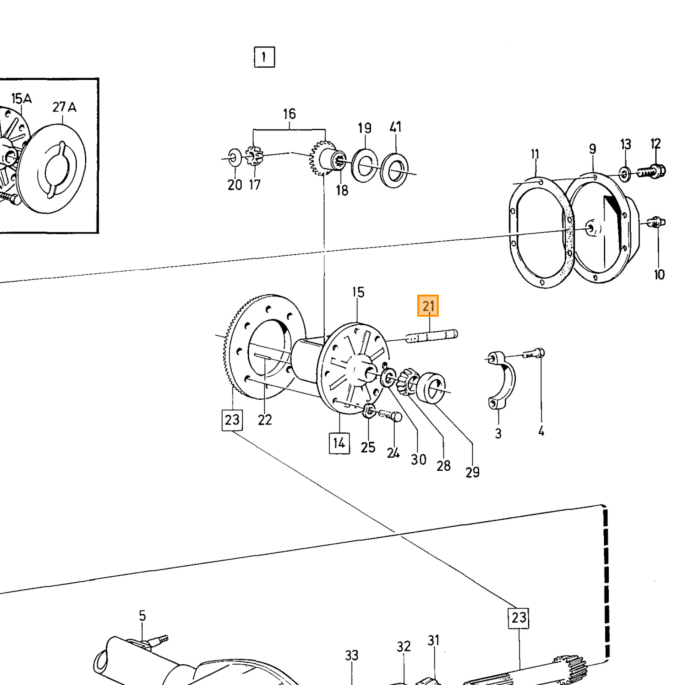 Volvo akseldifferentiale Dana 30 Amazon 140+164+740+940 1966-1993 10 bolte Volvo varenummer 384201