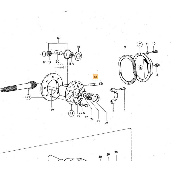 Volvo akseldifferentiale Dana 30 Amazon 140+164+740+940 1966-1993 10 bolte Volvo varenummer 384201
