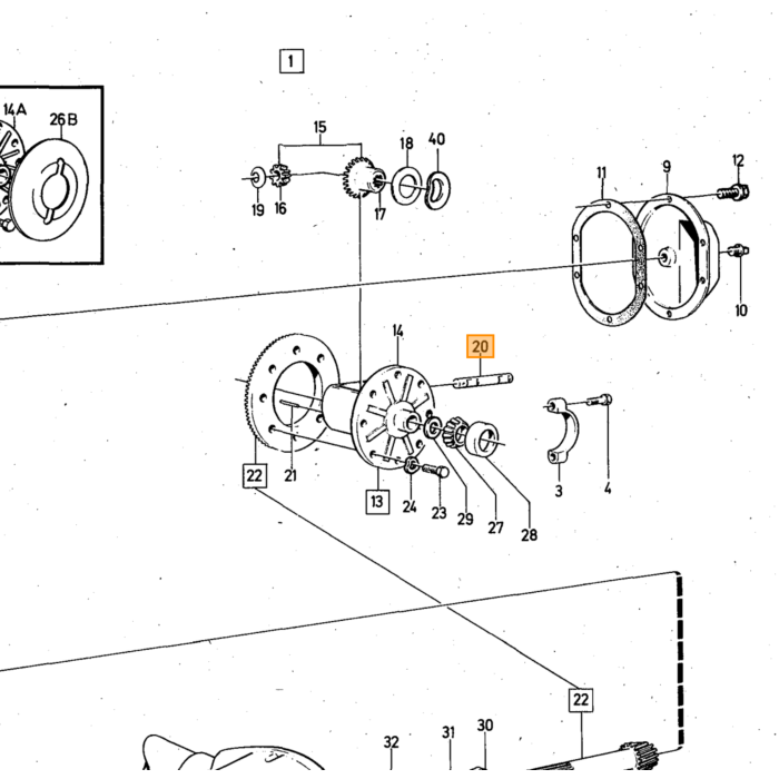 Volvo akseldifferentiale Dana 30 Amazon 140+164+740+940 1966-1993 10 bolte Volvo varenummer 384201
