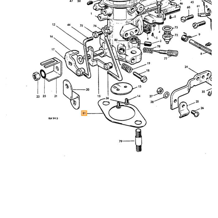 Volvo Pakning karburator Zenith 34VN+36VN mellem karburator og manifold (418549) Volvo varenummer 403882