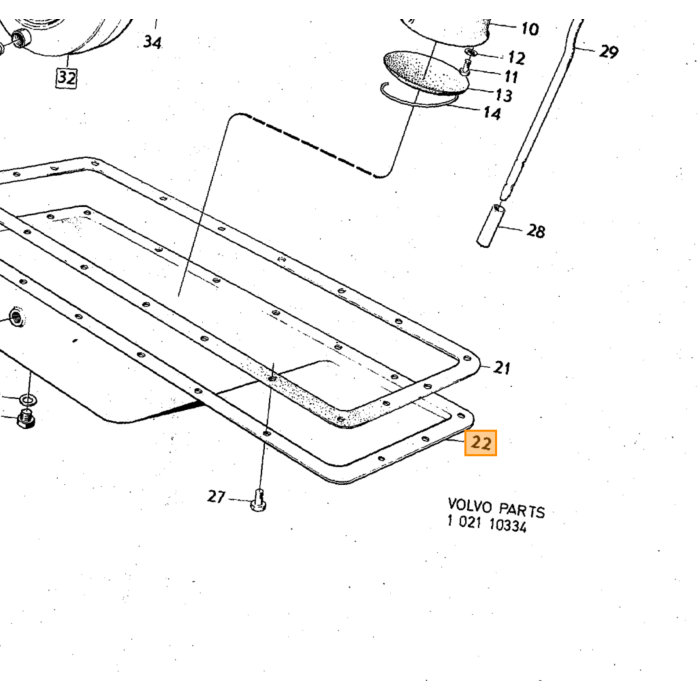 Volvo Carter bundkar Oliebundkar B18+B20 Til Volvo carter Volvo varenummer 418260