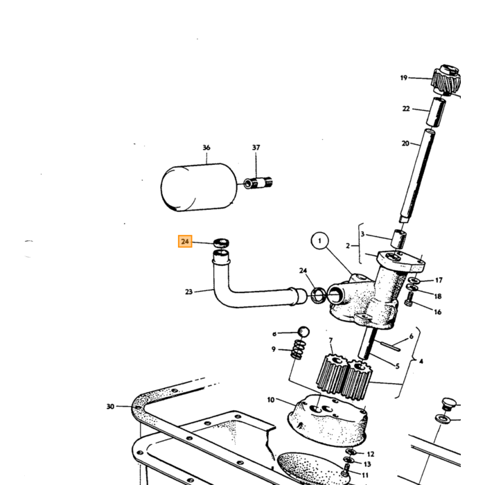 Volvo gummiringsoliepumpe B18 + B20 + B30 + B19 + B21 + B23 + B230 Volvo varenummer 418360